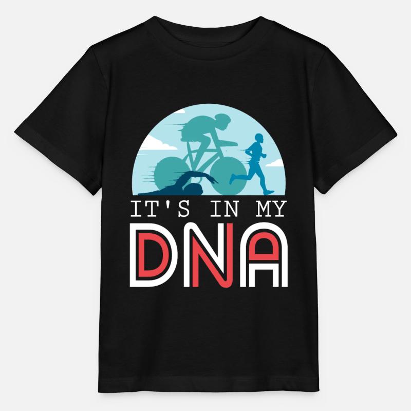 Triathlon triathlète - C'est dans mon ADN - T-shirt bio MINI CREATOR Stanley/Stella Enfant - noir