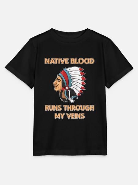 Native Blood Through Veins Indiana Ureinwohner - Stanley/Stella Kinder T-Shirt MINI CREATOR  - Schwarz