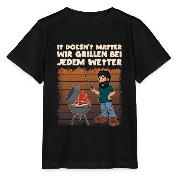 Grillen Bei Jedem Wetter - Stanley/Stella Kinder T-Shirt MINI CREATOR  - Schwarz - Vorne - Mikhail (115cm)