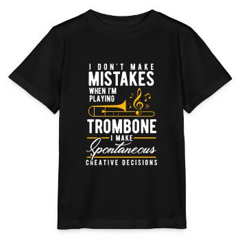 trombone - T-shirt bio MINI CREATOR Stanley/Stella Enfant - noir - Devant - Mikhail (115cm)