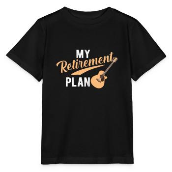 Joueur de guitare retraité MON PLAN DE RETRAITE - T-shirt bio MINI CREATOR Stanley/Stella Enfant - noir - Devant - Mikhail (115cm)