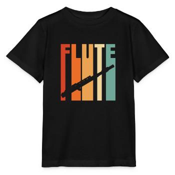 Flöte - Stanley/Stella Kinder T-Shirt MINI CREATOR  - Schwarz - Vorne - Mikhail (115cm)