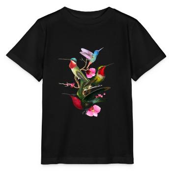 Amoureux des oiseaux colibris Observateur d'oiseaux tropicaux - T-shirt bio MINI CREATOR Stanley/Stella Enfant - noir - Devant - Mikhail (115cm)