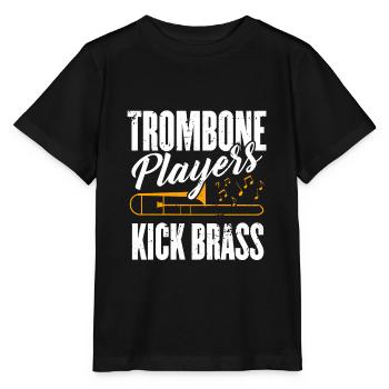 trombone - T-shirt bio MINI CREATOR Stanley/Stella Enfant - noir - Devant - Mikhail (115cm)
