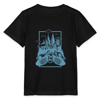 Environment and climate protection turtle - Stanley/Stella MINI CREATOR Kids’ T-Shirt - black - Front - Mikhail (115cm)