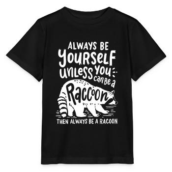 Raccoon raccoon - Stanley/Stella MINI CREATOR Kids’ T-Shirt - black - Front - Mikhail (115cm)