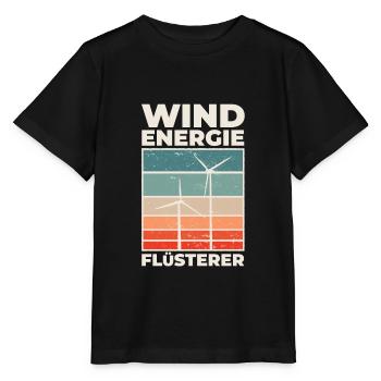 Windrad Windpark Windkraft Flüsterer - Stanley/Stella Kinder T-Shirt MINI CREATOR  - Schwarz - Vorne - Mikhail (115cm)