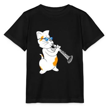 clarinette - T-shirt bio MINI CREATOR Stanley/Stella Enfant - noir - Devant - Mikhail (115cm)