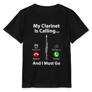 clarinet - Stanley/Stella MINI CREATOR Kids’ T-Shirt - black - Front - Mikhail (115cm)
