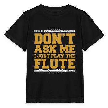 Flöte - Stanley/Stella Kinder T-Shirt MINI CREATOR  - Schwarz - Vorne - Mikhail (115cm)