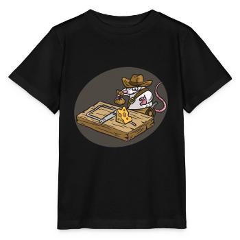 INDIANA JONES Mausefalle Käse Kinder Humor - Stanley/Stella Kinder T-Shirt MINI CREATOR  - Schwarz - Vorne - Mikhail (115cm)