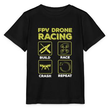 Pilote de drones FPV - T-shirt bio MINI CREATOR Stanley/Stella Enfant - noir - Devant - Mikhail (115cm)