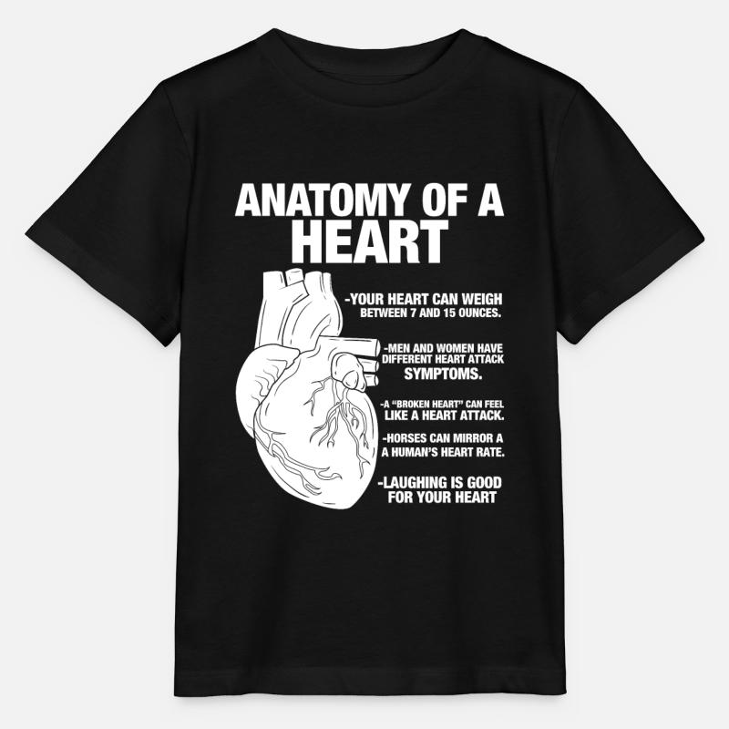 Anatomie d’un cœur humain Anatomique - T-shirt bio MINI CREATOR Stanley/Stella Enfant - noir