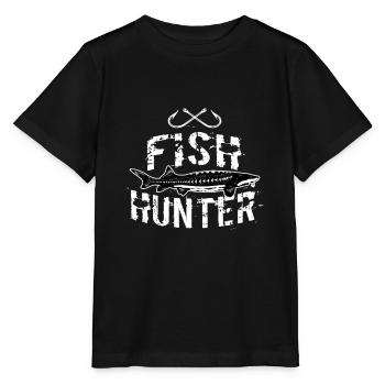 Funny Fishing White Sturgeon Freshwater Fish Gift - Stanley/Stella MINI CREATOR Kids’ T-Shirt - black - Front - Mikhail (115cm)