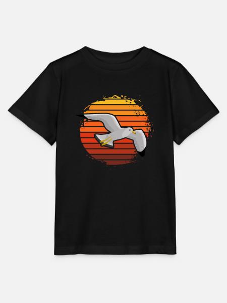 Idée cadeau de chemise d'oiseau d'eau de mouette - T-shirt bio MINI CREATOR Stanley/Stella Enfant - noir