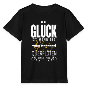 Querflöte - Stanley/Stella Kinder T-Shirt MINI CREATOR  - Schwarz - Vorne - Mikhail (115cm)