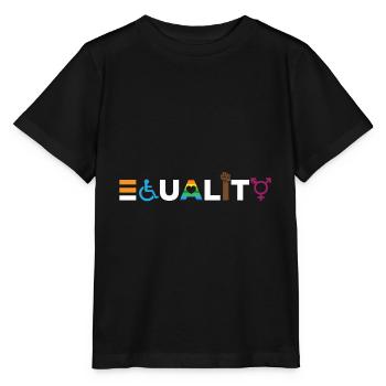 Equality human rights equal rights - Stanley/Stella MINI CREATOR Kids’ T-Shirt - black - Front - Mikhail (115cm)