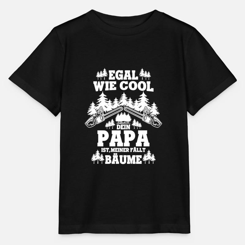 Papa Fällt Bäume Holzfäller Förster Wald Holz - Stanley/Stella Kinder T-Shirt MINI CREATOR  - Schwarz