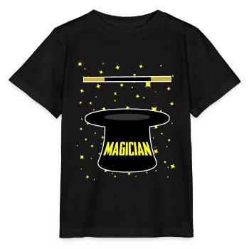 Magicien Magicien Magique Abracadabra Magical - T-shirt bio MINI CREATOR Stanley/Stella Enfant - noir - Devant - Mikhail (115cm)