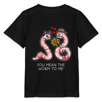 VOUS SIGNIFIEZ LE VER POUR MOI Dire drôle de ver de terre - T-shirt bio MINI CREATOR Stanley/Stella Enfant - noir - Devant - Mikhail (115cm)