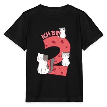 2 Geburtstag Baby Katzen 2 Jahre - Stanley/Stella Kinder T-Shirt MINI CREATOR  - Schwarz - Vorne - Mikhail (115cm)