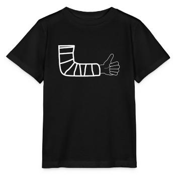 Arm Bruch Armverletzung Gips T-Shirt Geschenk - Stanley/Stella Kinder T-Shirt MINI CREATOR  - Schwarz - Vorne - Mikhail (115cm)