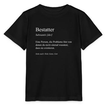 Bestatter Bestattung Beerdigung Friedhof Geschenk - Stanley/Stella Kinder T-Shirt MINI CREATOR  - Schwarz - Vorne - Mikhail (115cm)