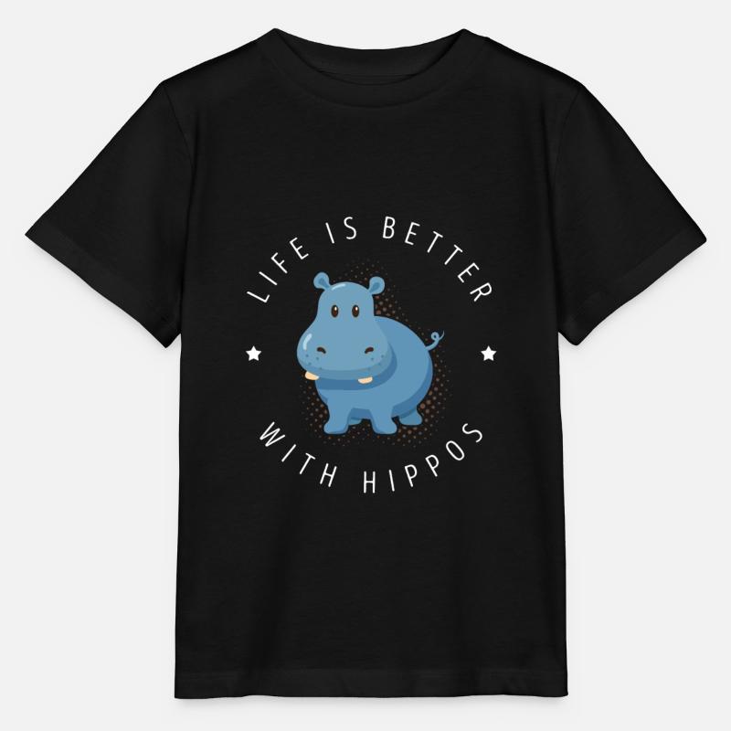 hippopotame - T-shirt bio MINI CREATOR Stanley/Stella Enfant - noir