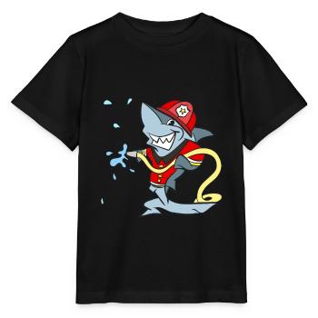 Fire brigade Hai in action against the fire - Stanley/Stella MINI CREATOR Kids’ T-Shirt - black - Front - Mikhail (115cm)
