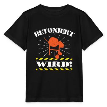 Bétonnière construction maison artisan - en cours de bétonnage - T-shirt bio MINI CREATOR Stanley/Stella Enfant - noir - Devant - Mikhail (115cm)