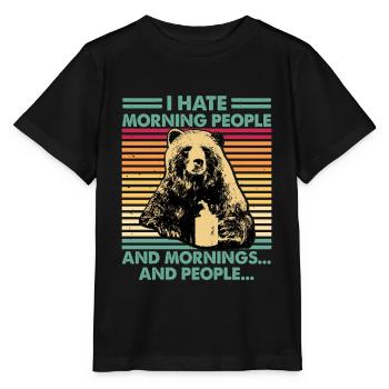je n'aime pas que les gens du matin portent du café - T-shirt bio MINI CREATOR Stanley/Stella Enfant - noir - Devant - Mikhail (115cm)