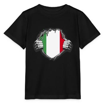 Italie drapeau italien - T-shirt bio MINI CREATOR Stanley/Stella Enfant - noir - Devant - Mikhail (115cm)