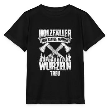 Meine Wurzeln - Holzfäller Forstwirt - Stanley/Stella Kinder T-Shirt MINI CREATOR  - Schwarz - Vorne - Mikhail (115cm)