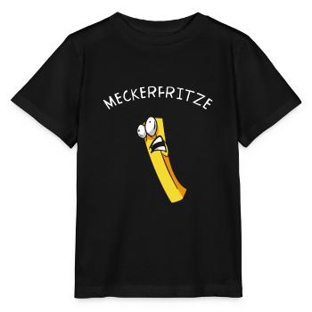 Meckerfritze, schimpfende Pommes - Stanley/Stella Kinder T-Shirt MINI CREATOR  - Schwarz - Vorne - Mikhail (115cm)