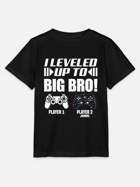 I Leveled Up To Big Bro! Ich Werde Großer Bruder - T-shirt MINI CREATOR barn från Stanley/Stella - svart