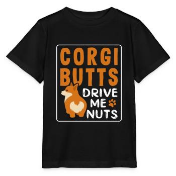 Corgi Hintern Geschenk - Stanley/Stella Kinder T-Shirt MINI CREATOR  - Schwarz - Vorne - Mikhail (115cm)