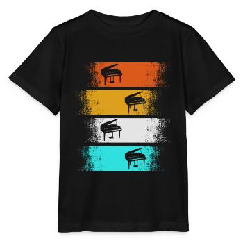 Piano piano pianiste vintage piano joueur - T-shirt bio MINI CREATOR Stanley/Stella Enfant - noir - Devant - Mikhail (115cm)