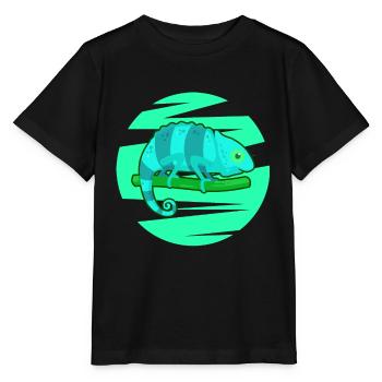 Chameleon Gecko Exotic - Stanley/Stella MINI CREATOR Kids’ T-Shirt - black - Front - Mikhail (115cm)
