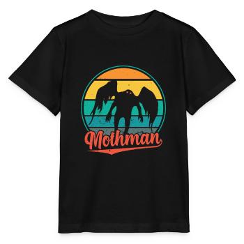 Mothman mit Motte - Stanley/Stella Kinder T-Shirt MINI CREATOR  - Schwarz - Vorne - Mikhail (115cm)
