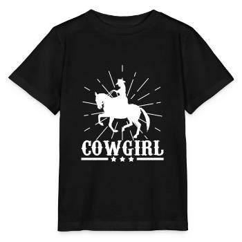 Westernreiten Cow-girl Sliding Stop Reining Damen - Stanley/Stella Kinder T-Shirt MINI CREATOR  - Schwarz - Vorne - Mikhail (115cm)