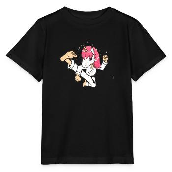 Karaté Licorne Arts martiaux High Kick - T-shirt bio MINI CREATOR Stanley/Stella Enfant - noir - Devant - Mikhail (115cm)