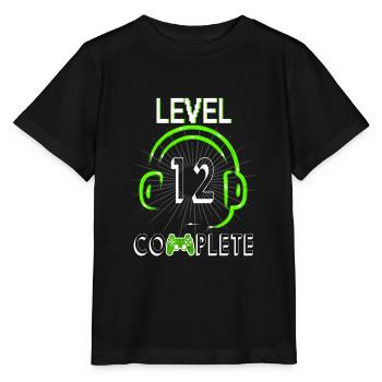 12th birthday gamer level 12 complete - Stanley/Stella MINI CREATOR Kids’ T-Shirt - black - Front - Mikhail (115cm)