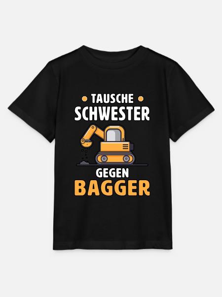 Tausche Schwester Gegen Bagger Kinder Mit Bagger - Stanley/Stella Kinder T-Shirt MINI CREATOR  - Schwarz