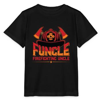 Funcle Firefighting Uncle Fire Department Uncle - Stanley/Stella MINI CREATOR Kids’ T-Shirt - black - Front - Mikhail (115cm)