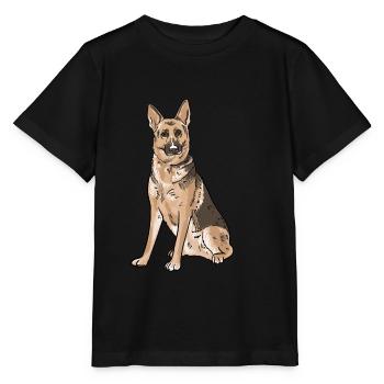 Berger allemand - T-shirt bio MINI CREATOR Stanley/Stella Enfant - noir - Devant - Mikhail (115cm)