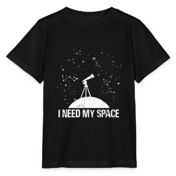 I Need My Space Kosmologie Astronomie Teleskop - Stanley/Stella Kinder T-Shirt MINI CREATOR  - Schwarz - Vorne - Mikhail (115cm)
