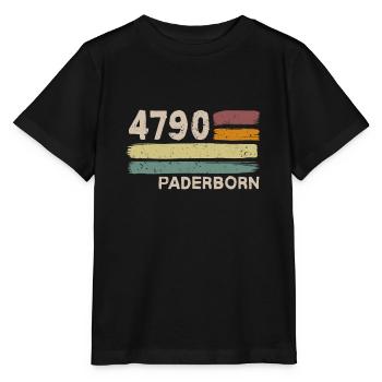 4790 Paderborn retro postcodes old postcodes - Stanley/Stella MINI CREATOR Kids’ T-Shirt - black - Front - Mikhail (115cm)