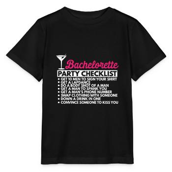 Hen party checklist for stag party - Stanley/Stella MINI CREATOR Kids’ T-Shirt - black - Front - Mikhail (115cm)