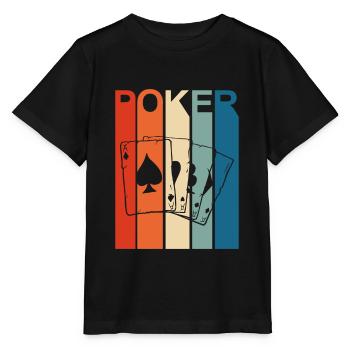 Design rétro vintage de poker - T-shirt bio MINI CREATOR Stanley/Stella Enfant - noir - Devant - Mikhail (115cm)