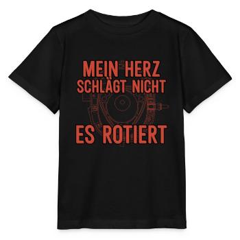 Mein Herz schlägt nicht es rotiert Wankelmotor RX - Stanley/Stella Kinder T-Shirt MINI CREATOR  - Schwarz - Vorne - Mikhail (115cm)
